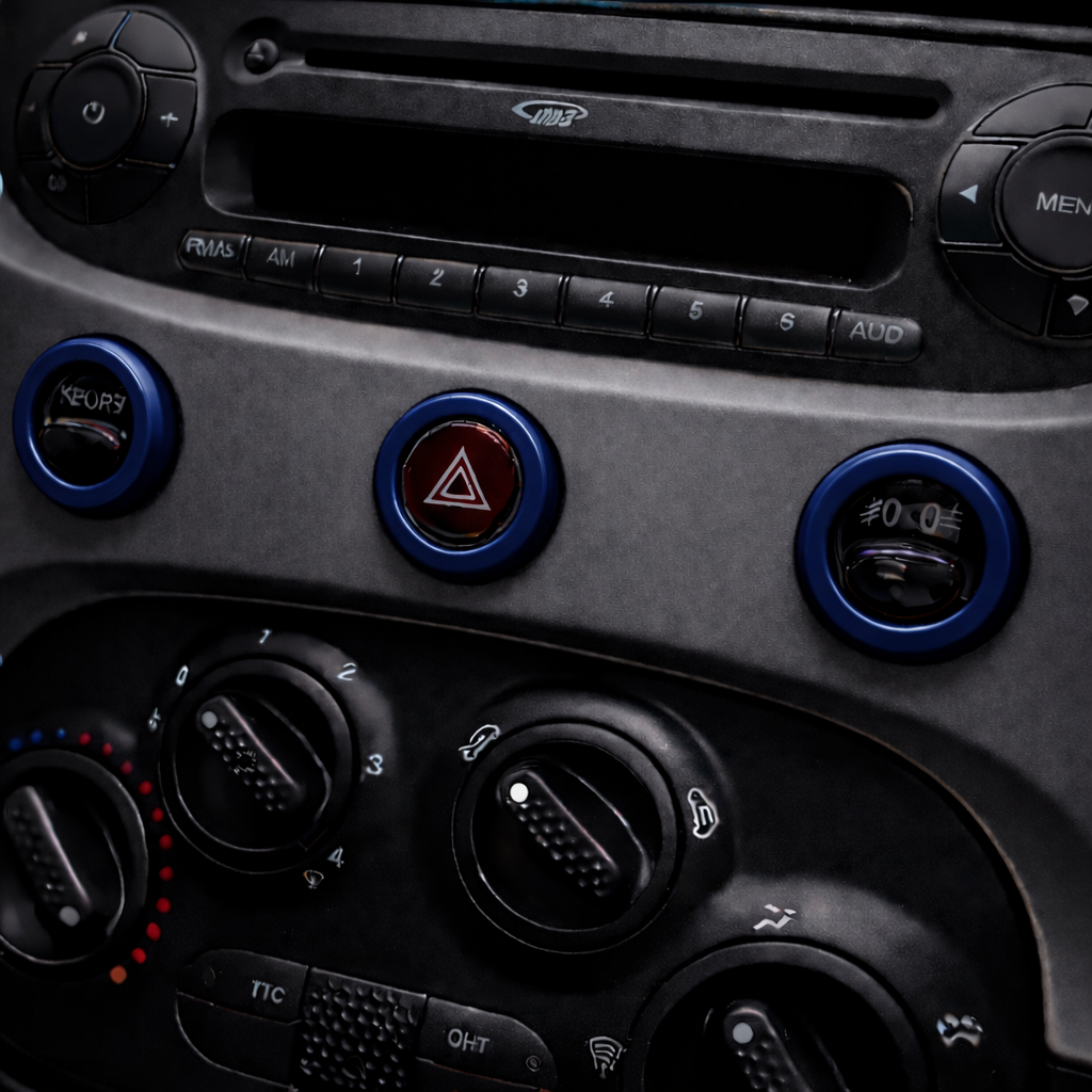 Austausch und Ersatz von Ringclips für mittlere Armaturenbrettknöpfe – Fiat 500 Abarth 595/695