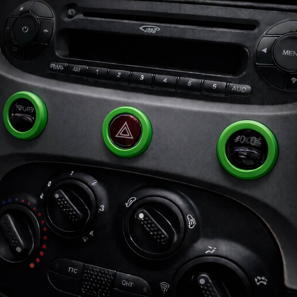 Austausch und Ersatz von Ringclips für mittlere Armaturenbrettknöpfe – Fiat 500 Abarth 595/695