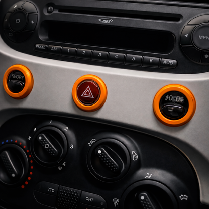 Austausch und Ersatz von Ringclips für mittlere Armaturenbrettknöpfe – Fiat 500 Abarth 595/695