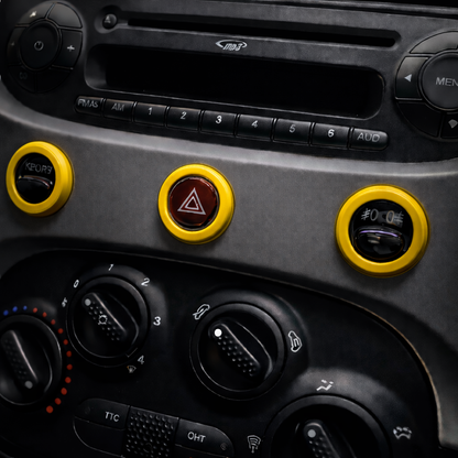 Austausch und Ersatz von Ringclips für mittlere Armaturenbrettknöpfe – Fiat 500 Abarth 595/695