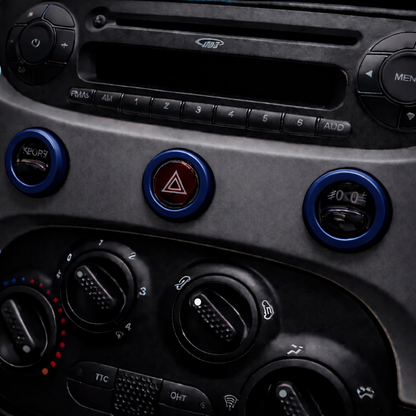 Austausch und Ersatz von Ringclips für mittlere Armaturenbrettknöpfe – Fiat 500 Abarth 595/695